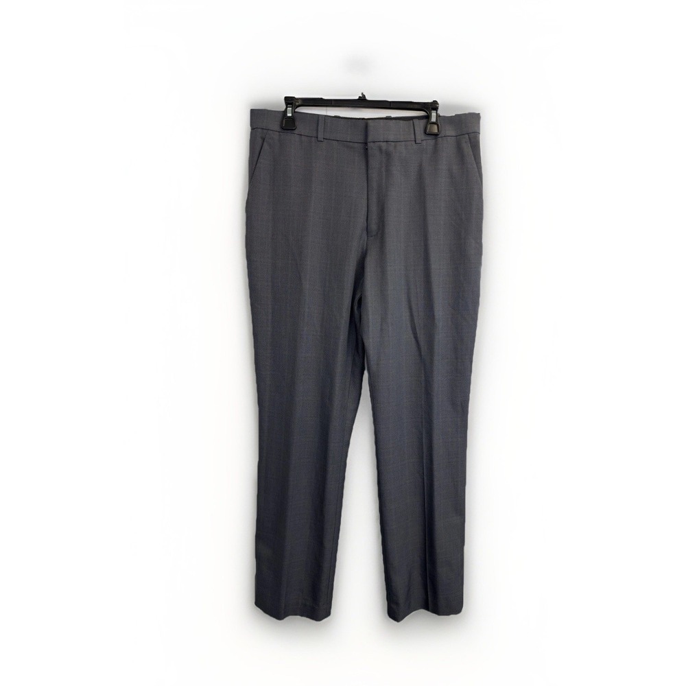 Perry Ellis Portfolio Dress Pants‎ Mens Size 34X32 Gray Plaid Modern Fit